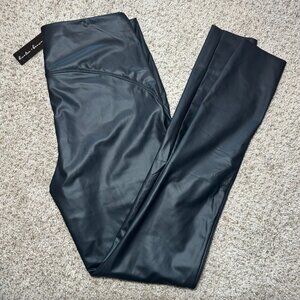 NWT Hunter & Brown Boutique faux leather black leggings XL